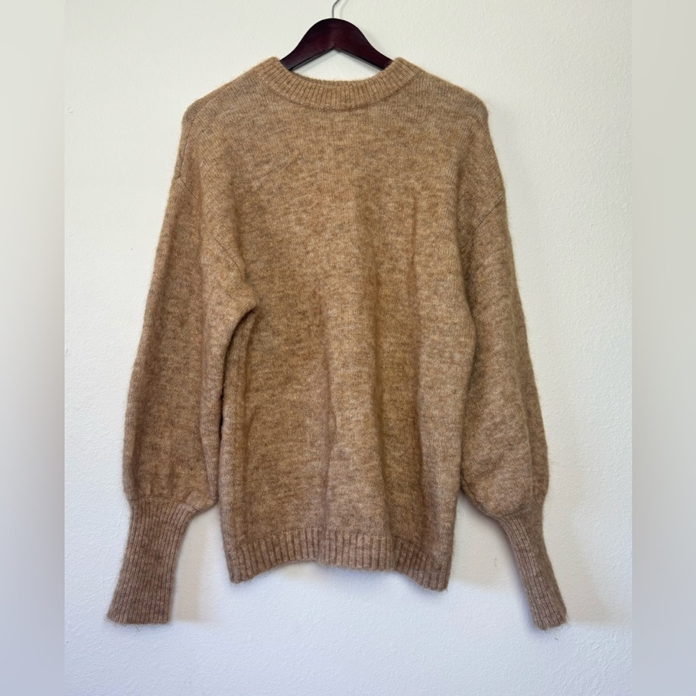 H&M Womans Mohair Wool Blend Oversized Sweater Long Sleeve Brown Stockholm Style